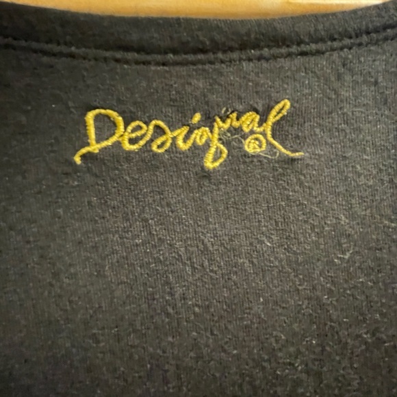 Womens Desigual Black Long Sleeve Dress with Colorful Print Size Large - Picture 2 of 9